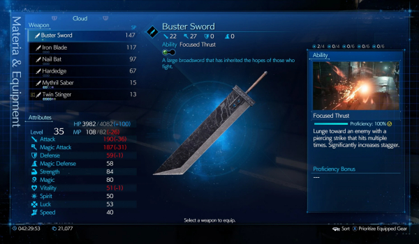 《最终幻想7：重制版》始终选择武器幻化MOD