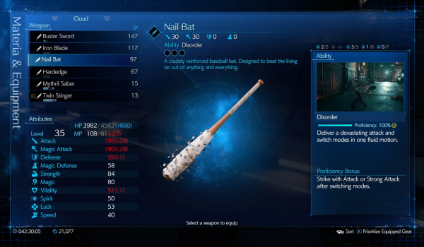 《最终幻想7：重制版》始终选择武器幻化MOD