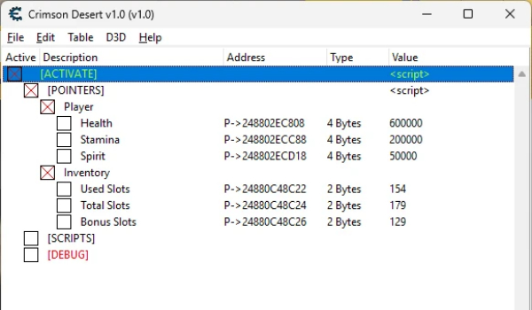 《红色沙漠》CE修改器作弊表