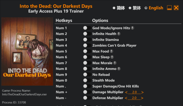《勇闯死人谷：暗黑之日》十九项功能修改器Early Access