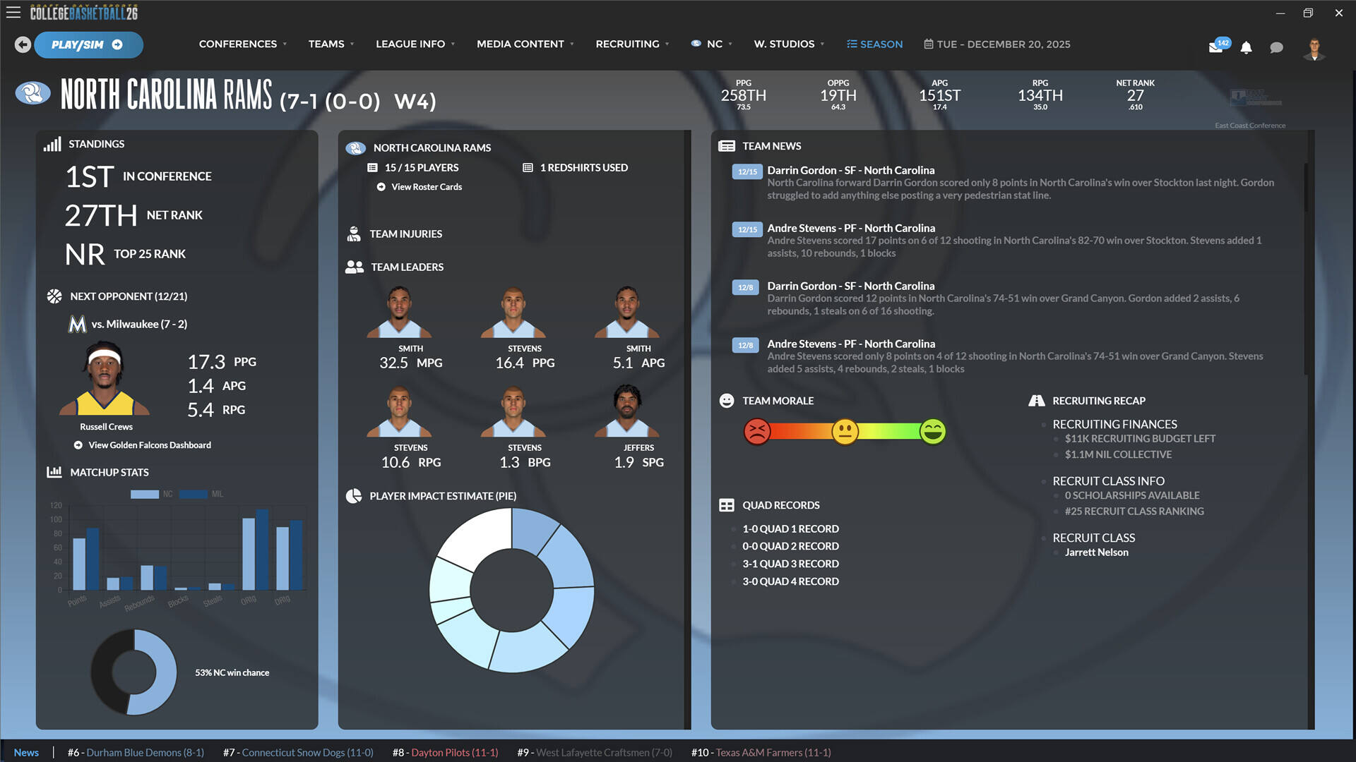 选秀日体育：大学篮球2026截图