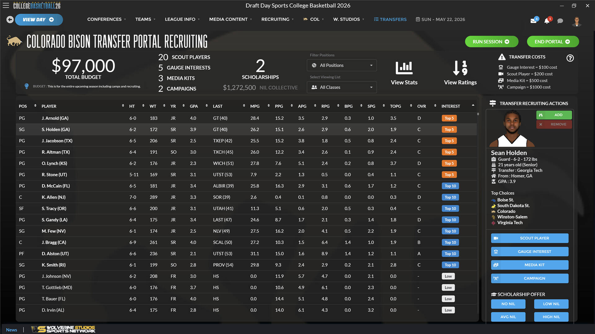 选秀日体育：大学篮球2026截图