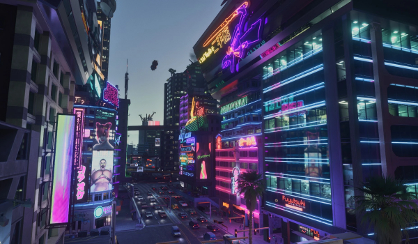 《赛博朋克2077》沃森区霓虹街景MOD