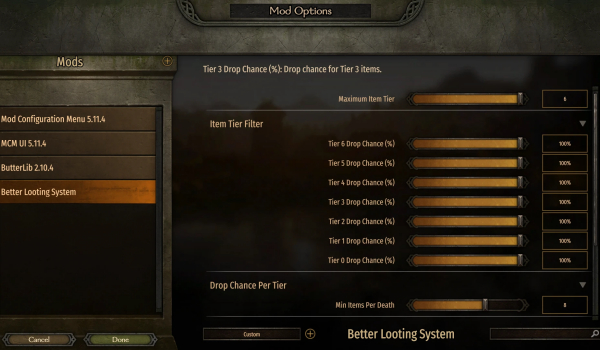 《骑马与砍杀2:霸主》更好的战利品系统MOD