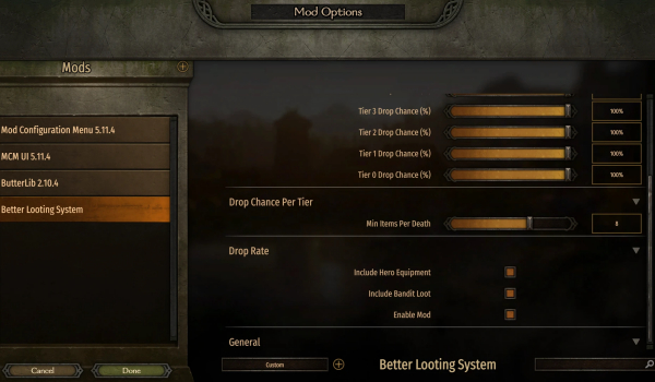 《骑马与砍杀2:霸主》更好的战利品系统MOD