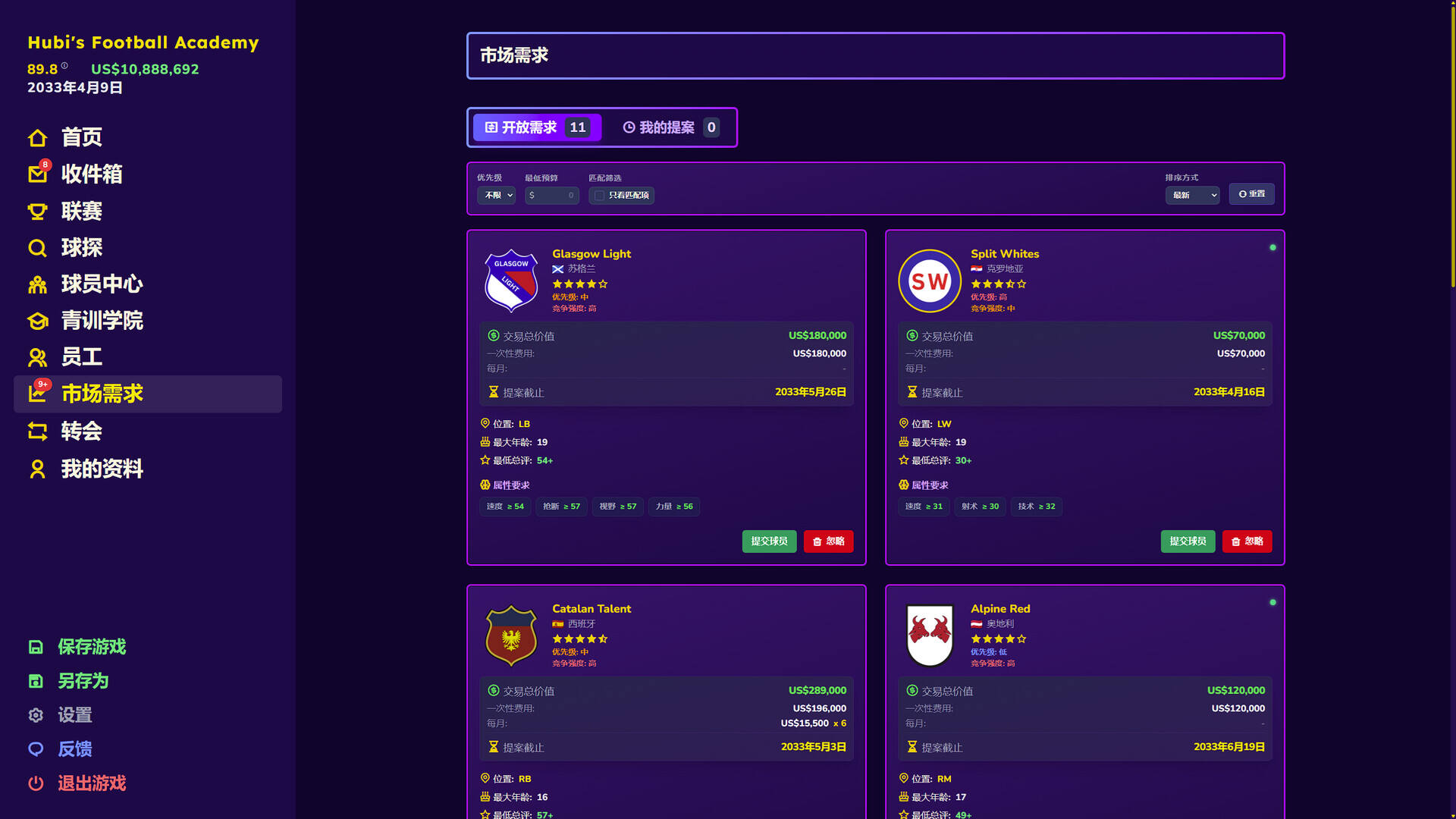 足球青训学院经理