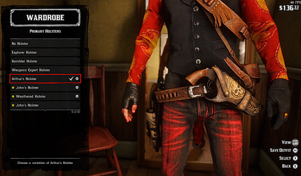 《荒野大镖客2》亚瑟死亡使者枪套MOD